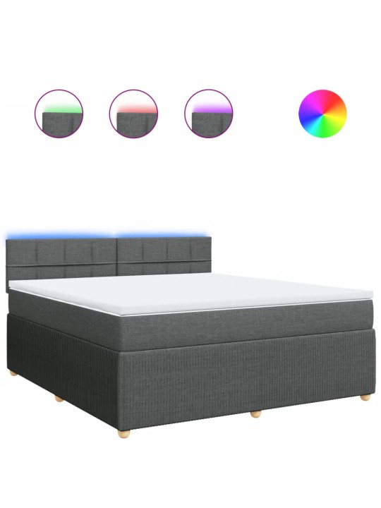 Box spring postel s matrací tmavě šedá 180x200 cm textil