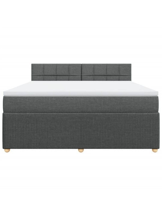 Box spring postel s matrací tmavě šedá 180x200 cm textil