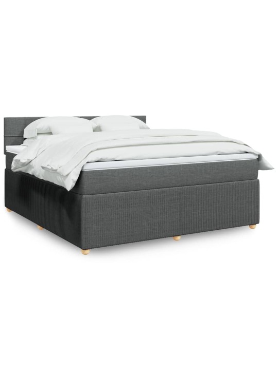 Box spring postel s matrací tmavě šedá 180x200 cm textil