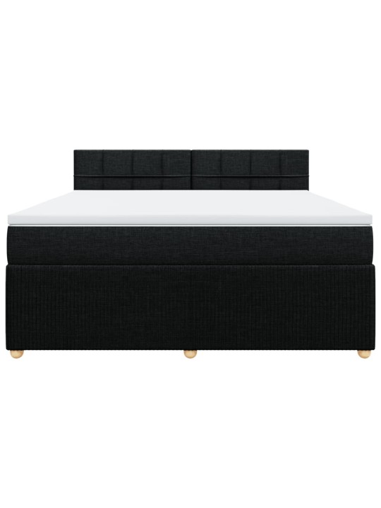 Box spring postel s matrací černá 180x200 cm textil