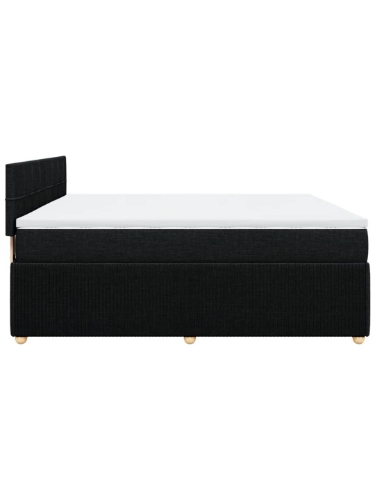 Box spring postel s matrací černá 180x200 cm textil