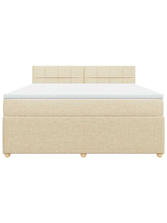 Box spring postel s matrací krémová 180x200 cm textil