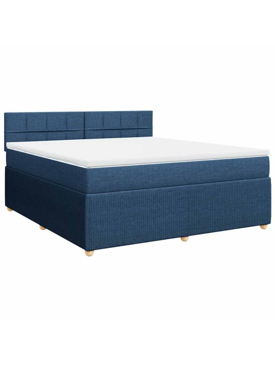 Box spring postel s matrací modrá 180x200 cm textil