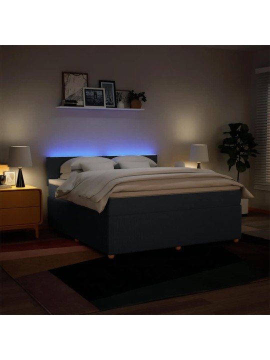 Box spring postel s matrací modrá 180x200 cm textil