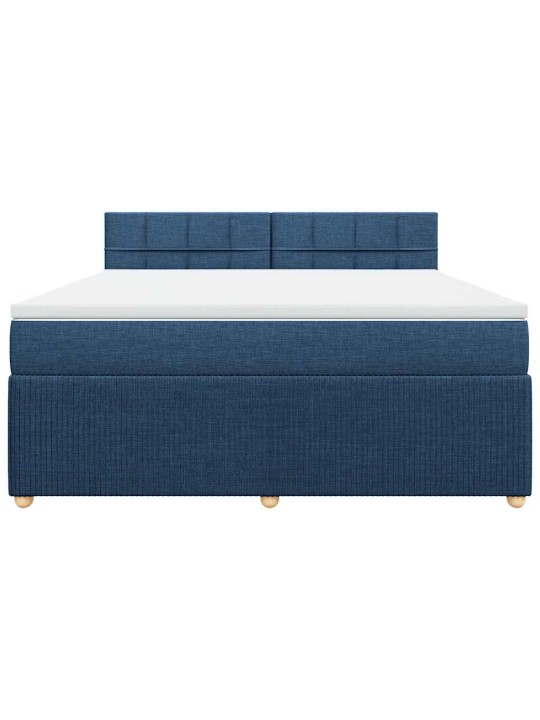 Box spring postel s matrací modrá 180x200 cm textil