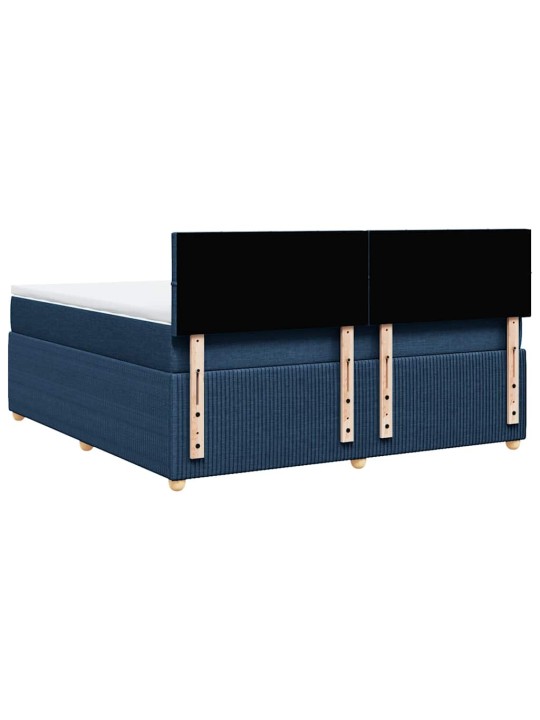 Box spring postel s matrací modrá 180x200 cm textil