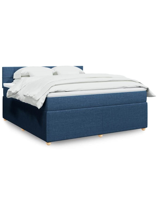 Box spring postel s matrací modrá 180x200 cm textil