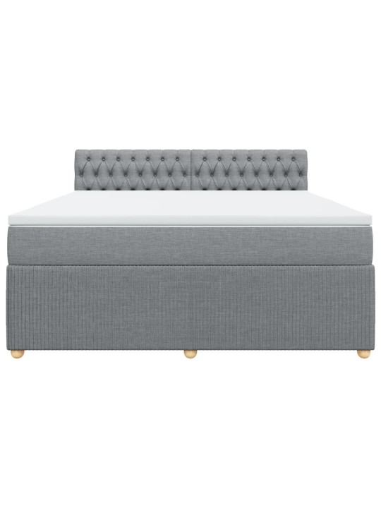 Box spring postel s matrací světle šedá 180 x 200 cm textil