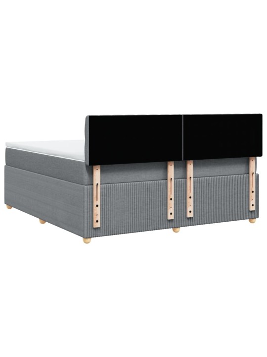 Box spring postel s matrací světle šedá 180 x 200 cm textil