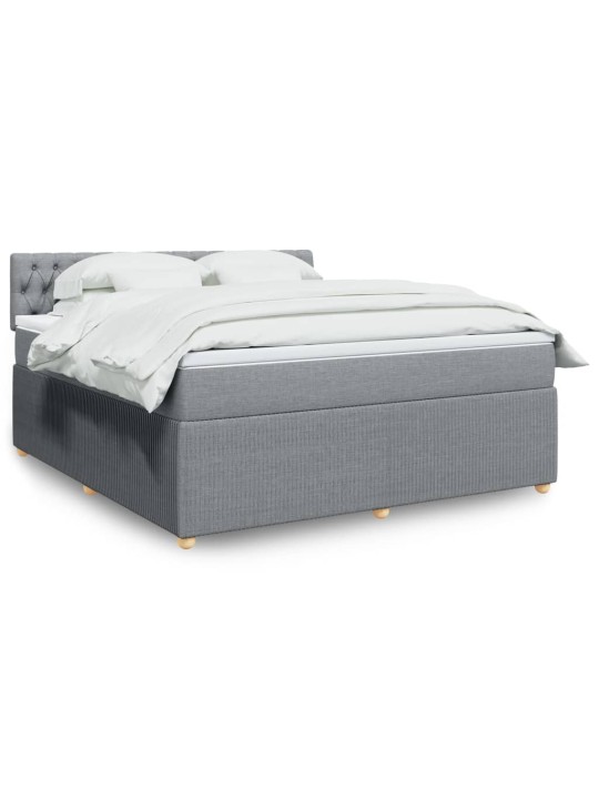 Box spring postel s matrací světle šedá 180 x 200 cm textil