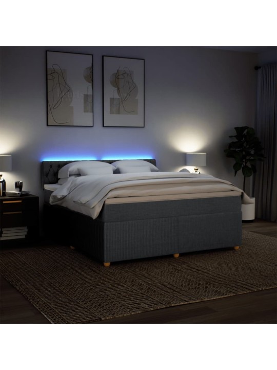 Box spring postel s matrací tmavě šedá 180x200 cm textil