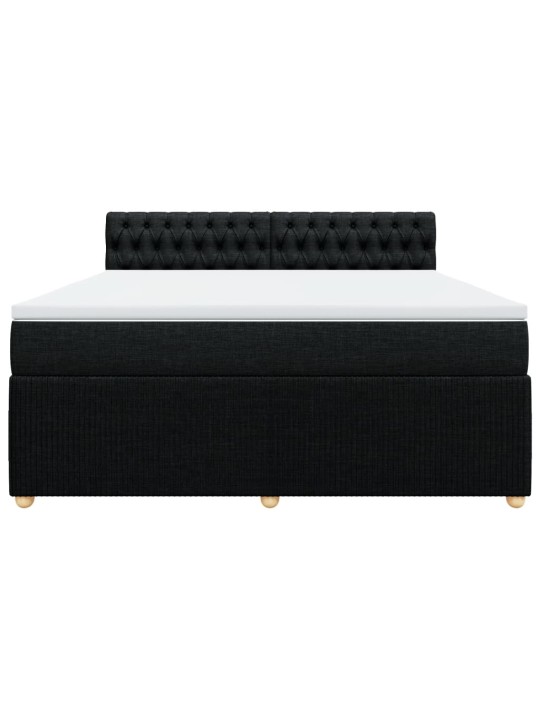 Box spring postel s matrací černá 180x200 cm textil