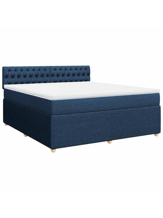 Box spring postel s matrací modrá 180x200 cm textil