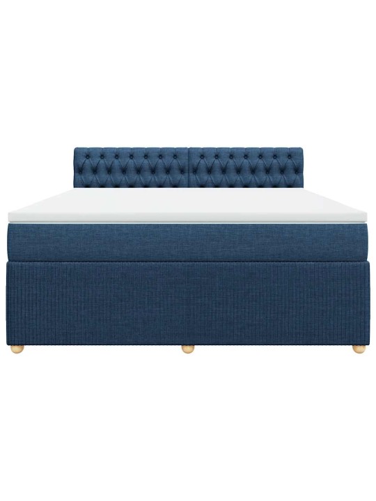 Box spring postel s matrací modrá 180x200 cm textil