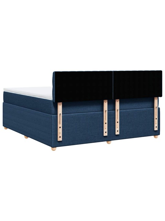 Box spring postel s matrací modrá 180x200 cm textil