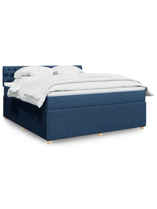 Box spring postel s matrací modrá 180x200 cm textil