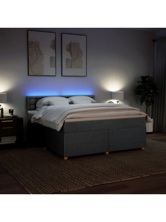 Box spring postel s matrací světle šedá 180 x 200 cm textil