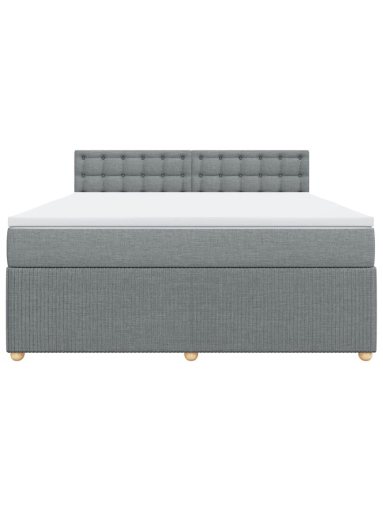 Box spring postel s matrací světle šedá 180 x 200 cm textil