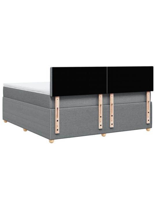 Box spring postel s matrací světle šedá 180 x 200 cm textil