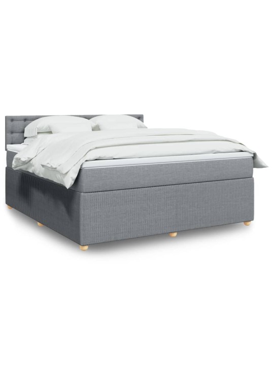 Box spring postel s matrací světle šedá 180 x 200 cm textil