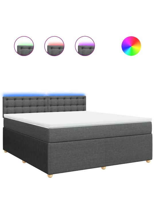 Box spring postel s matrací tmavě šedá 180x200 cm textil
