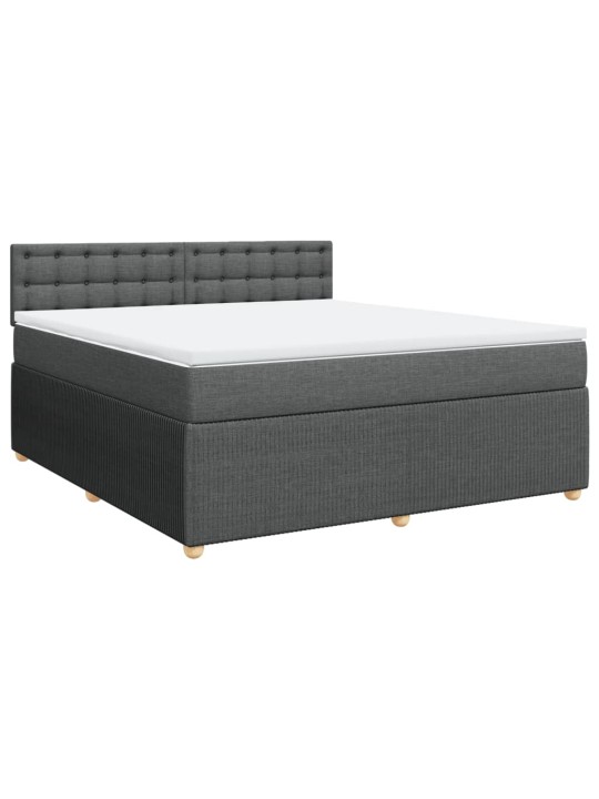 Box spring postel s matrací tmavě šedá 180x200 cm textil