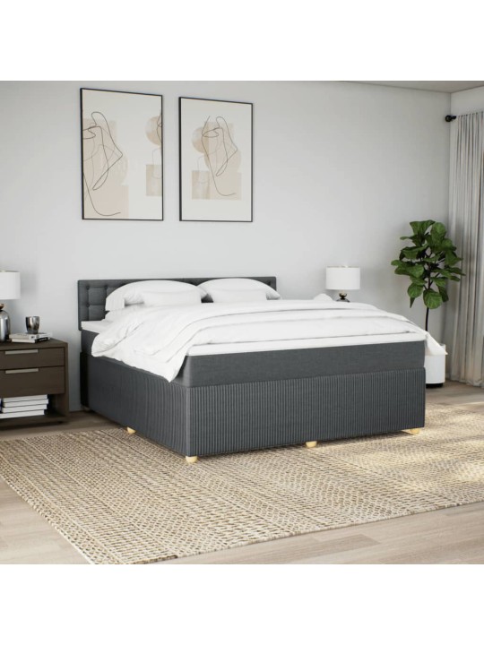 Box spring postel s matrací tmavě šedá 180x200 cm textil