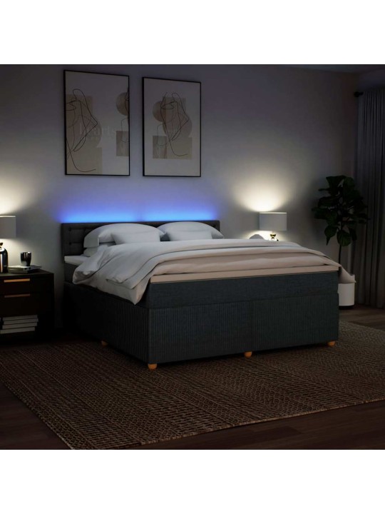 Box spring postel s matrací tmavě šedá 180x200 cm textil