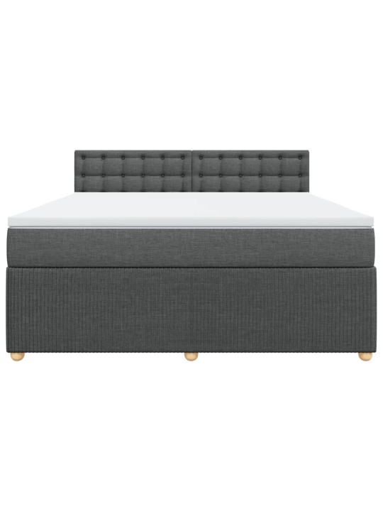 Box spring postel s matrací tmavě šedá 180x200 cm textil