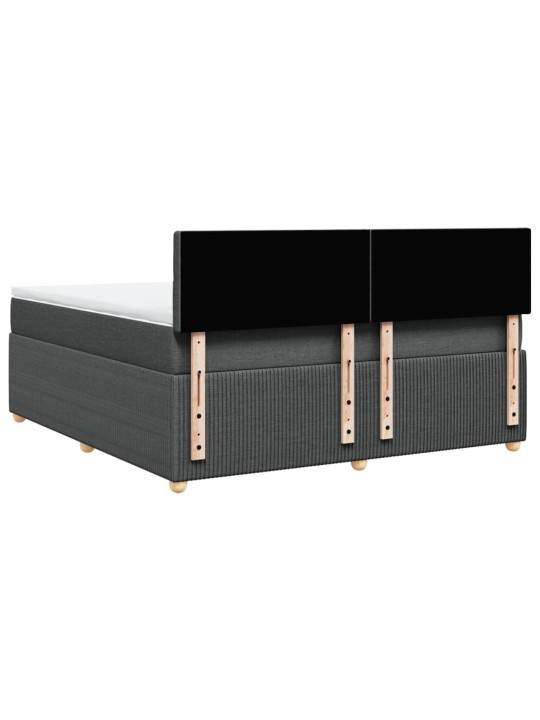 Box spring postel s matrací tmavě šedá 180x200 cm textil