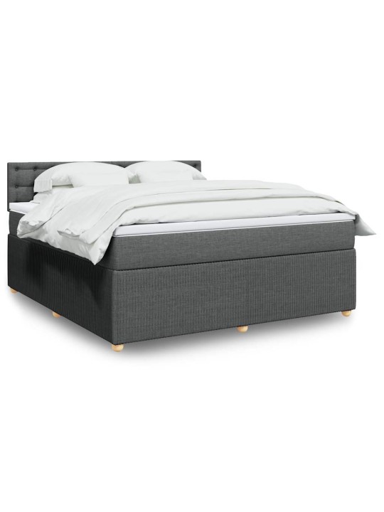 Box spring postel s matrací tmavě šedá 180x200 cm textil