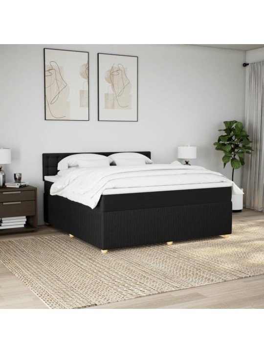 Box spring postel s matrací černá 180x200 cm textil