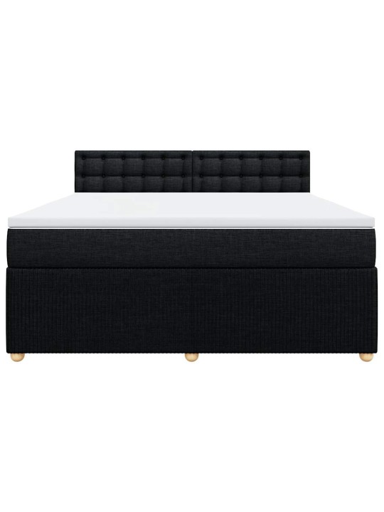 Box spring postel s matrací černá 180x200 cm textil