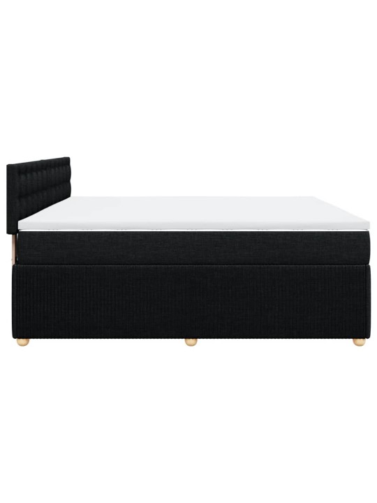 Box spring postel s matrací černá 180x200 cm textil