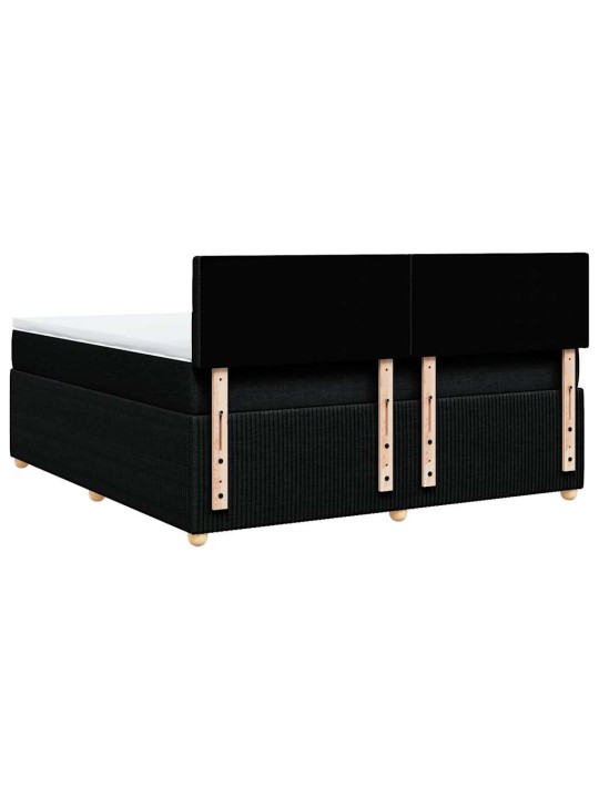 Box spring postel s matrací černá 180x200 cm textil