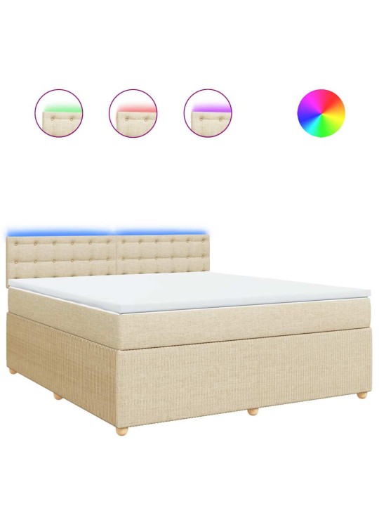 Box spring postel s matrací krémová 180x200 cm textil