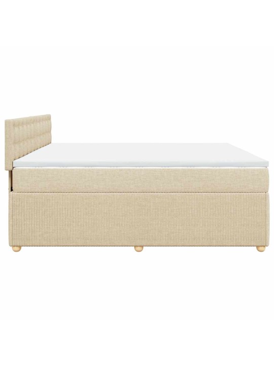 Box spring postel s matrací krémová 180x200 cm textil