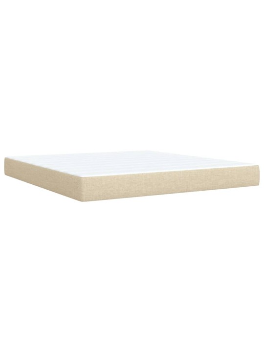 Box spring postel s matrací krémová 180x200 cm textil