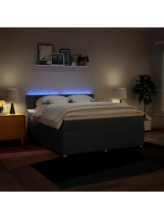 Box spring postel s matrací modrá 180x200 cm textil