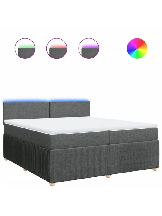 Box spring postel s matrací tmavě šedá 200x200 cm textil