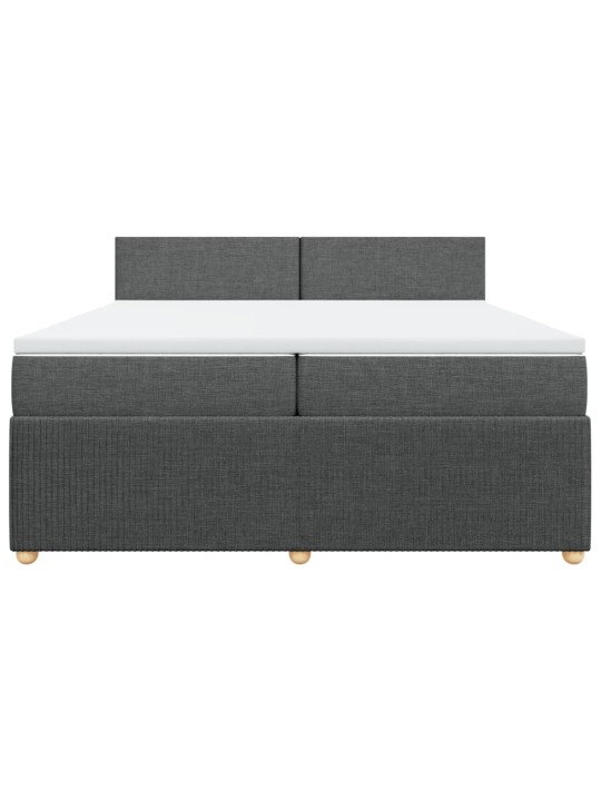 Box spring postel s matrací tmavě šedá 200x200 cm textil