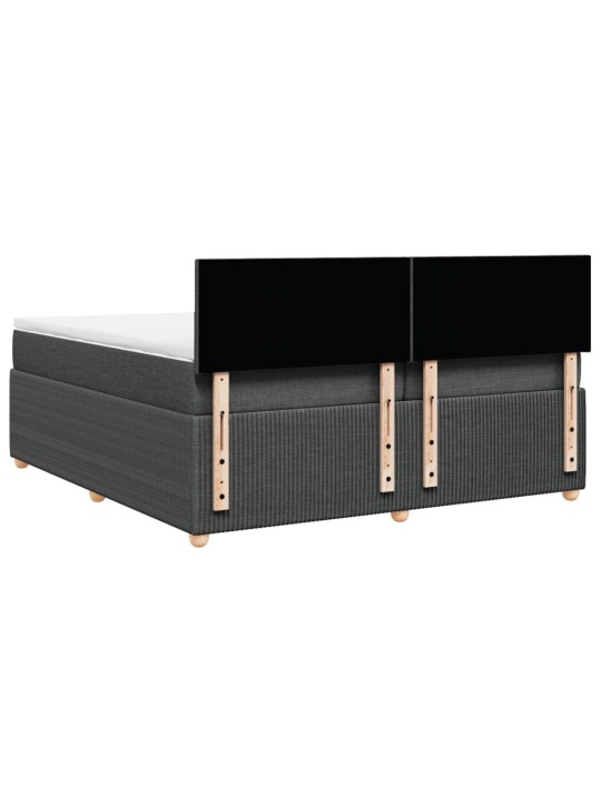 Box spring postel s matrací tmavě šedá 200x200 cm textil