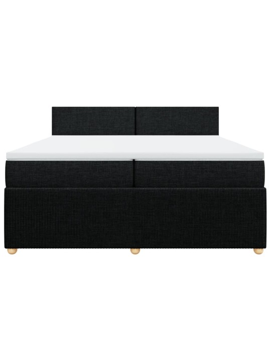 Box spring postel s matrací černá 200x200 cm textil