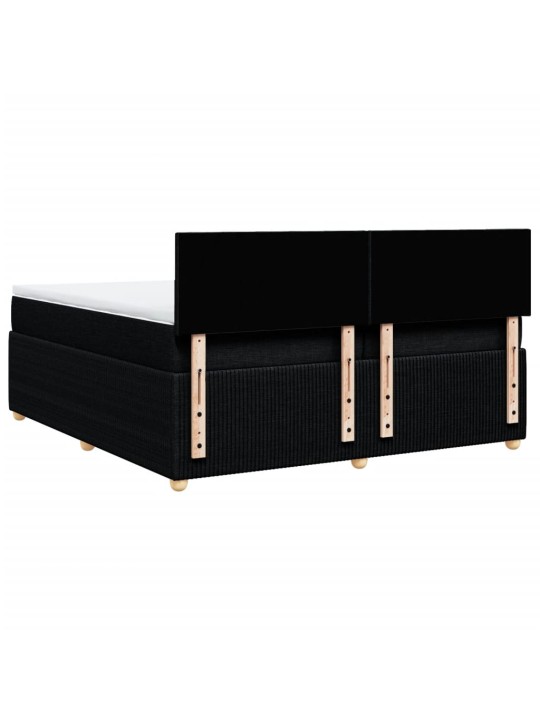 Box spring postel s matrací černá 200x200 cm textil