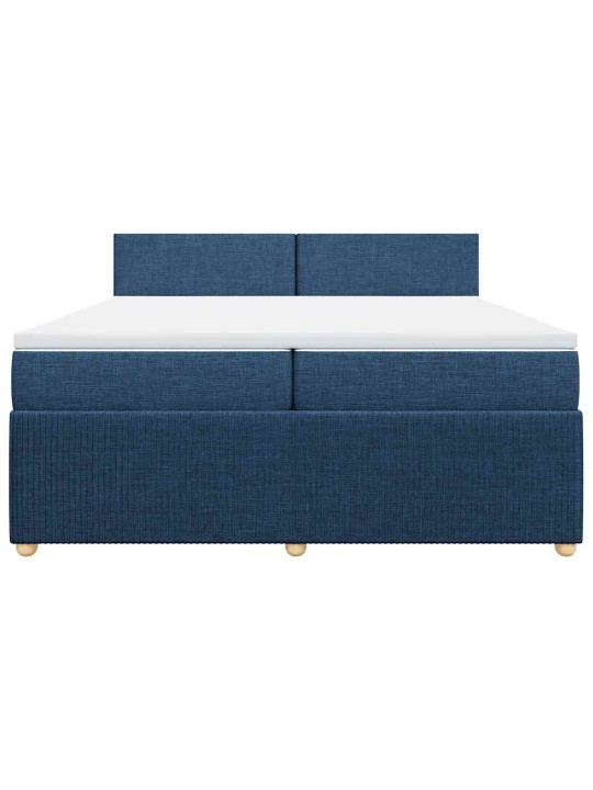 Box spring postel s matrací modrá 200x200 cm textil