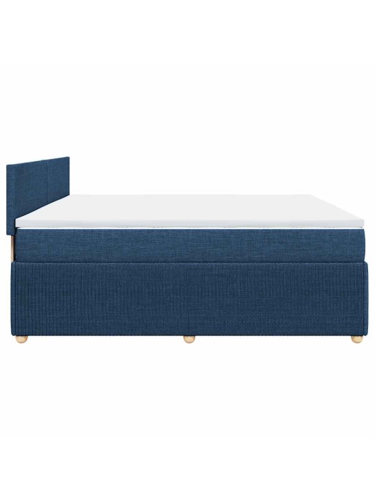 Box spring postel s matrací modrá 200x200 cm textil