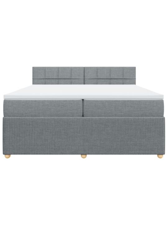 Box spring postel s matrací světle šedá 200 x 200 cm textil