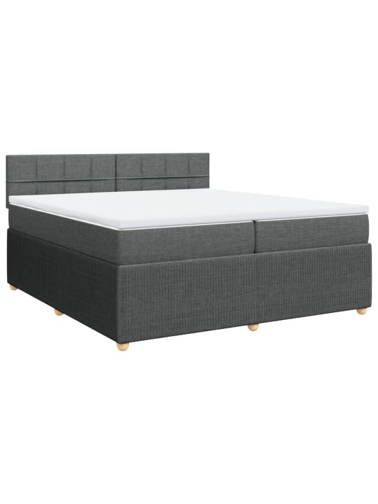Box spring postel s matrací tmavě šedá 200x200 cm textil