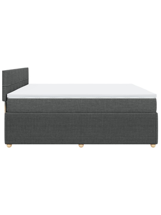 Box spring postel s matrací tmavě šedá 200x200 cm textil