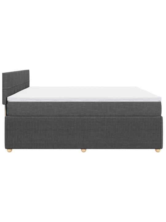 Box spring postel s matrací tmavě šedá 200x200 cm textil
